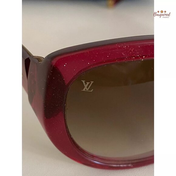 Auth LOUIS VUITTON Fuchsia Glitter Acetate Obsession Cat Eye Sunglasses Z0626W main image 13